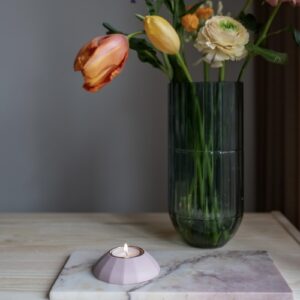 Waxinelichthouder bij urn roze goud Meissa – keramiek in modern design, warm en subtiel.
